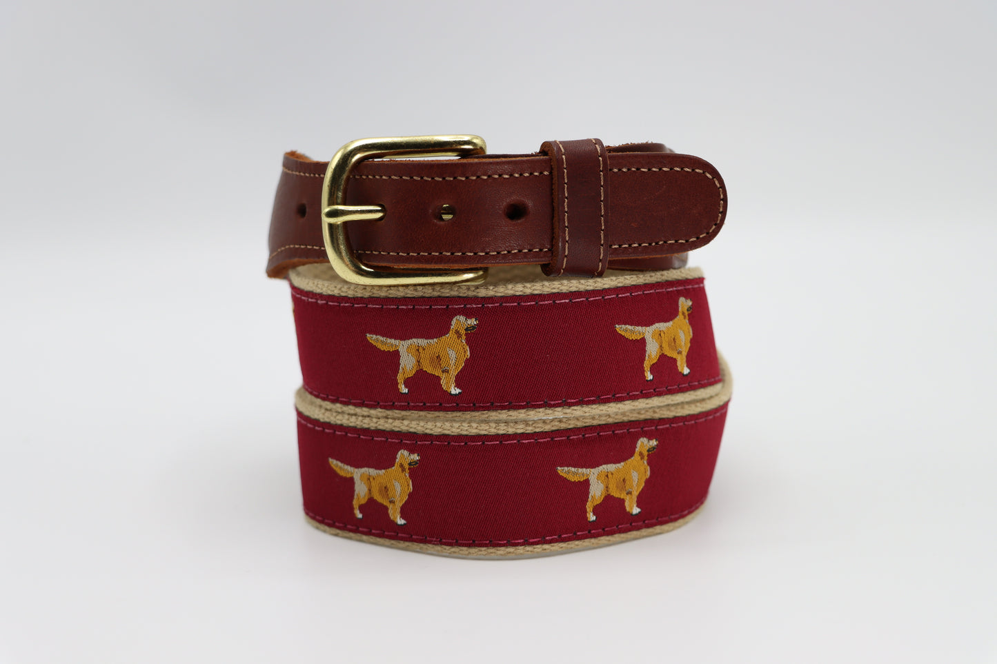 Golden Retriever Leather Tab - Classic Men's Belt