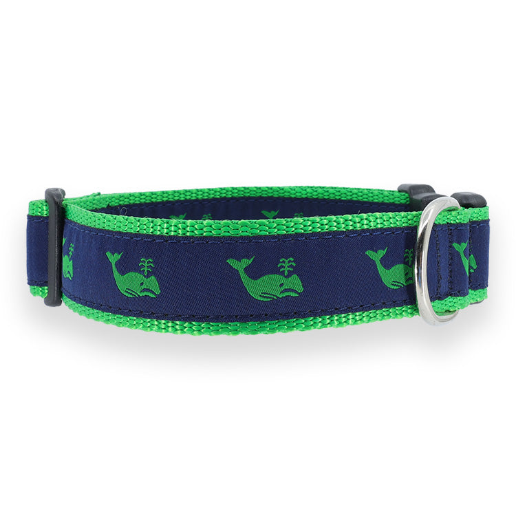 Green Whale on Navy
