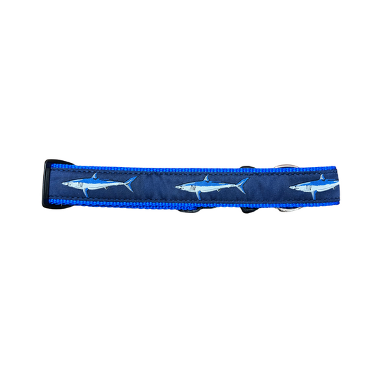 Navy Mako Shark - Fishing Dog Collar