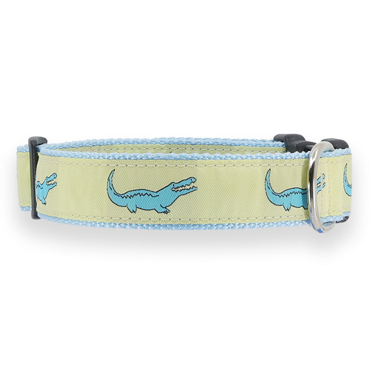Blue Alligator on Yellow