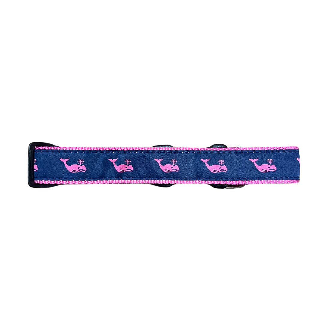 Pink Whale on Navy