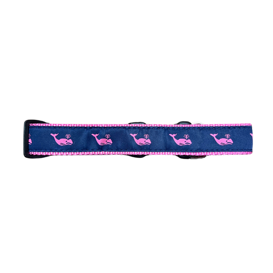 Pink Whale on Navy