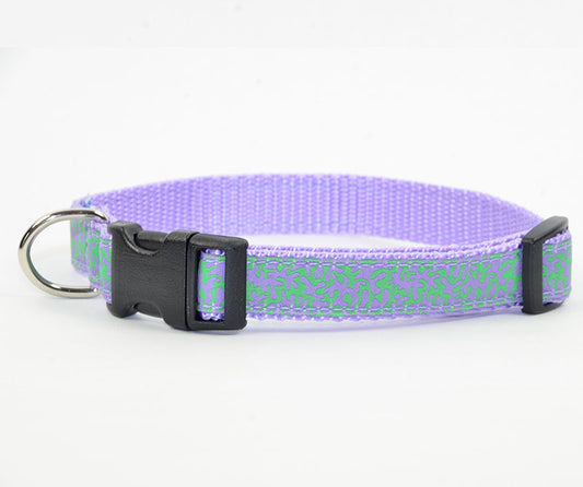 Coral Lilac Green - Dog Collar