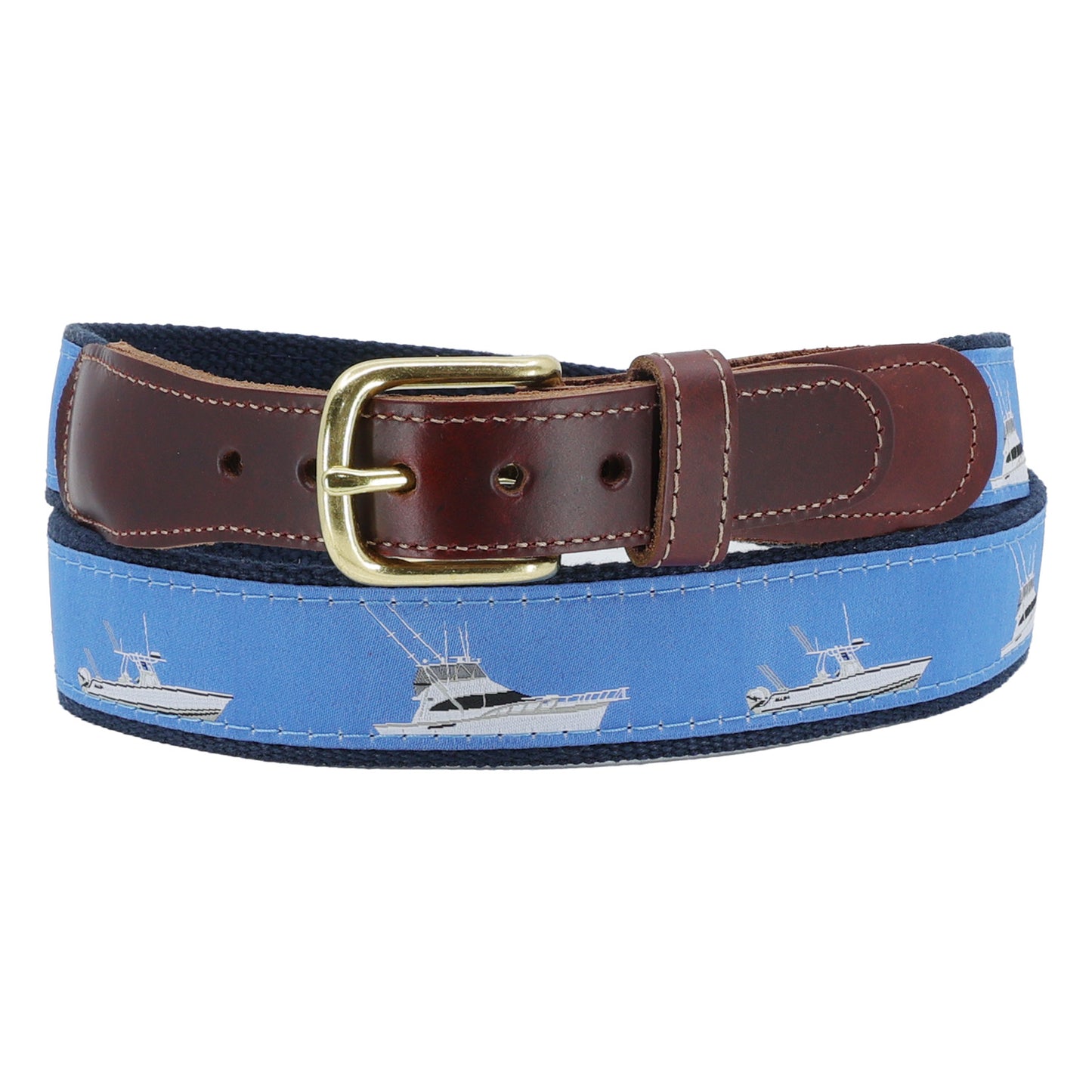 Sport Fishing Boat Leather Tab Belt - Classic Children's Belt