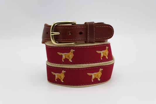 Golden Retriever Leather Tab Belt - Classic Children's Belt