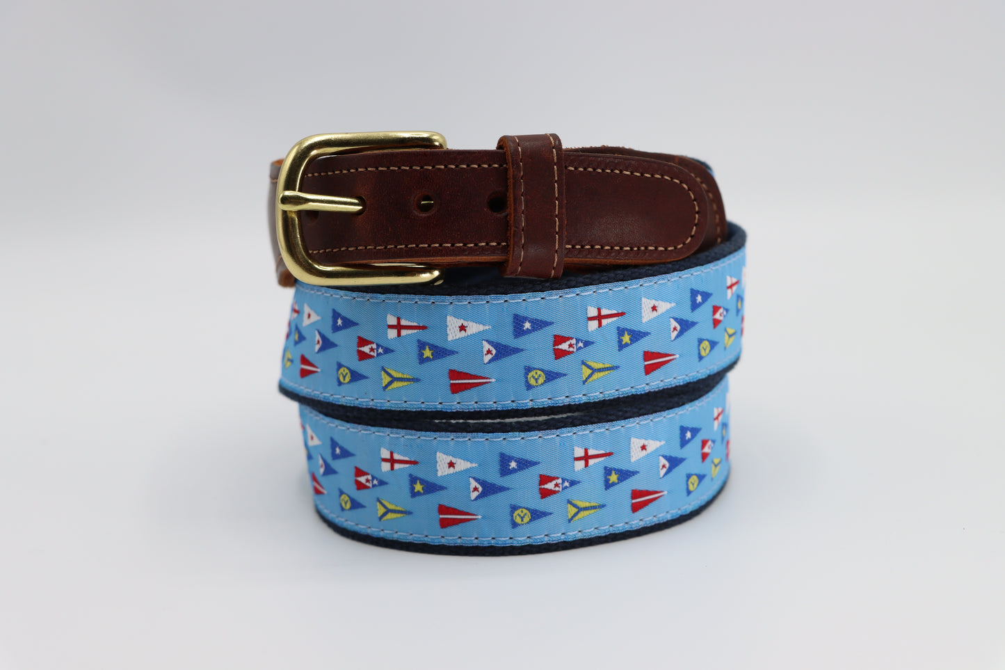 Yacht Club Burgee Leather Tab Belt - Classic Children's Belt