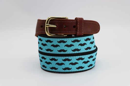 Mustache Leather Tab Belt - Classic Children's Belt