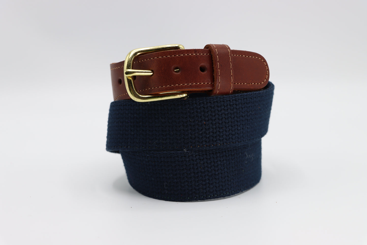 Navy Cotton Leather Tab Belt - Classic Children's Belt