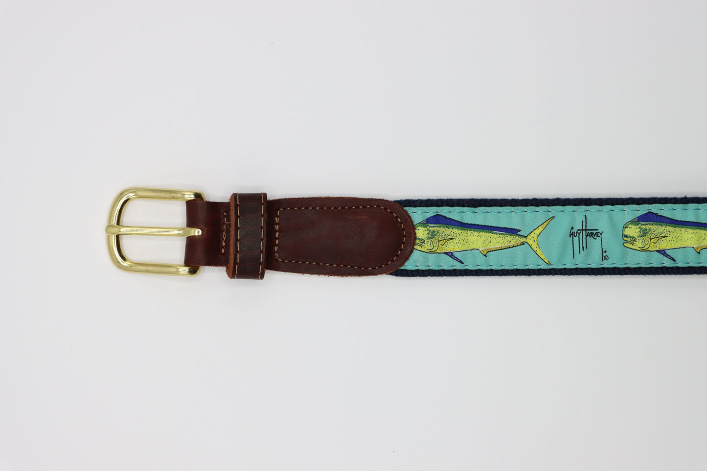 Bull Dolphin Leather Tab Belt - Guy Harvey Children's Belt