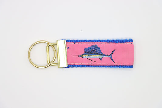 Sailfish on Pink - Sports Key Fob