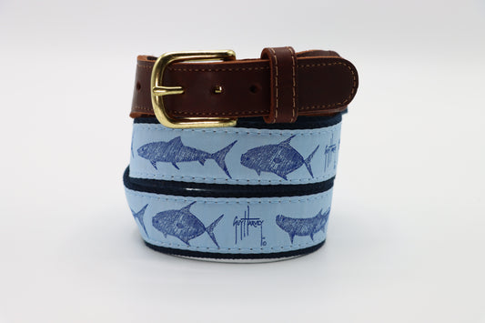 Children's Keys Slam Leather Tab Belt - Guy Harvey Children's Belt