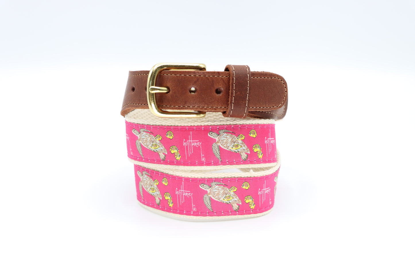 Children's Sea Turtle Leather Tab Belt - Guy Harvey Children's Belt