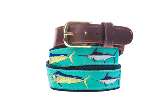 Offshore Leather Tab Belt - Guy Harvey Belt